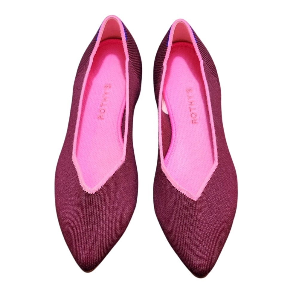 Rothy's the Merino Collection Point in Aubergine size 9.5